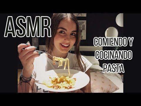 ASMR - COMIENDO Y COCINANDO PASTA CARBONARA