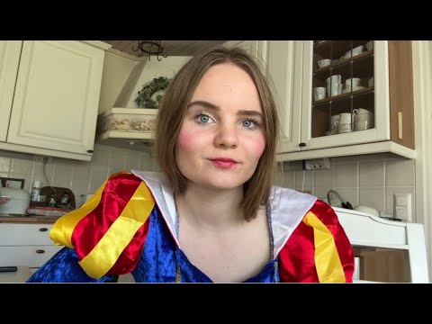 ASMR Snow White found you from the haunted forest roleplay 🍎