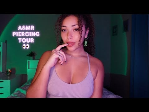 ASMR Showing You ALL My Piercings 🍒✨ (Close Whispers, Tracing, Piercing Tour)