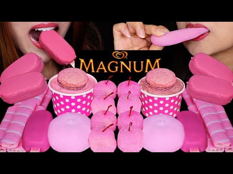 ASMR GIANT PINK MOCHI, BABY CHERRY DAIFUKU MOCHI, MINI RUBY CHOCOLATE MAGNUM ICE CREAM BARS, CREPES