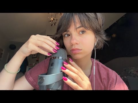 ASMR mic scratching and inaudible whispers 🐰