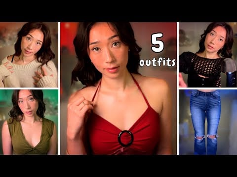ASMR Fabric Scratching in 5 Different Outfits ☺️