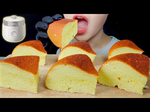 ASMR Rice cooker Castella Sponge Cake | Mukbang & Recipe