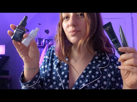 ASMR GRWM🌛 My Skincare Routine ✨ Whisper ramble, new favorites ✨ Night time skincare