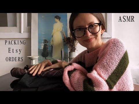 ASMR Packing Etsy Orders 🦋 Sustainable Fashion Business 🦋 Cleaning, Folding, Crinkles, Soft Spoken 🦋