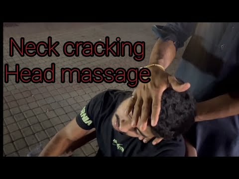 ASMR neck cracking massage by local street barber in only 1$