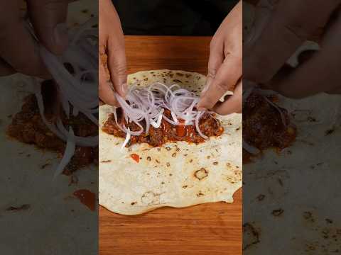 🔥 ASMR Mutton Wrap 🌯 | Juicy & Spicy | Satisfying Cooking Sounds #shorts #asmr