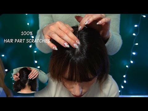 ASMR 100% PARTING AND SCRATCHING with long nails and hair dye comb - no talking