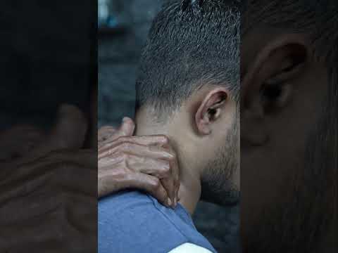 Very Crunchy Neck Crack With Head massage ASMR By Uncle Barber #shorts