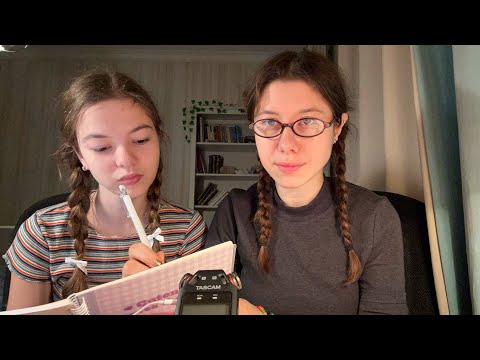 ASMR👩🏻‍🏫Teaching my Sister English (accent, speaking Russian, adjectives 🤓)