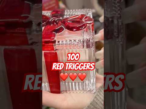 PUBLIC Asmr❤️ 100 Red triggers 🤤 Valentine’s Day #asmr #asmrpublic #relax #satisfying #100triggers