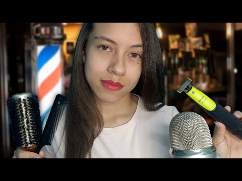 ASMR ROLEPLAY FILHA DO BARBEIRO CORTANDO SEU CABELO