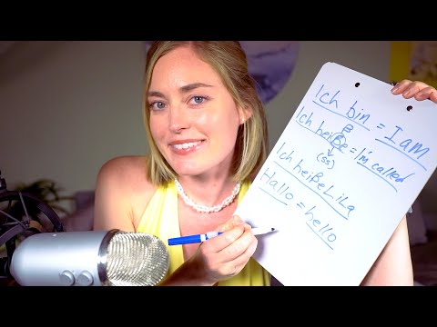 ASMR Bad German Teacher Teaches Broken German 🇩🇪🇺🇸🦥) ✨ Part 1