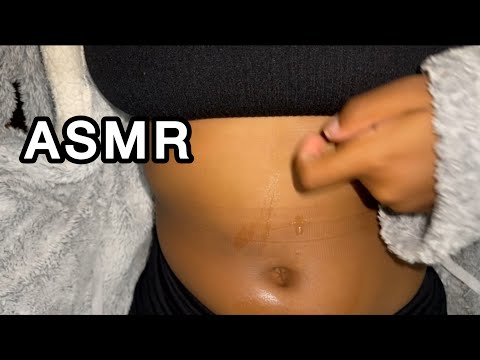 ASMR Spit Painting My Belly (tapping, spit painting triggers etc) 