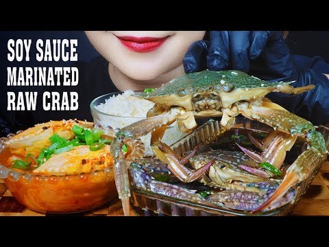 ASMR SOY SAUCE MARINATED RAW CRAB 간장게장 먹방 KOREAN POPULAR FOOD MUKBANG EATING SOUNDS LINH-ASMR