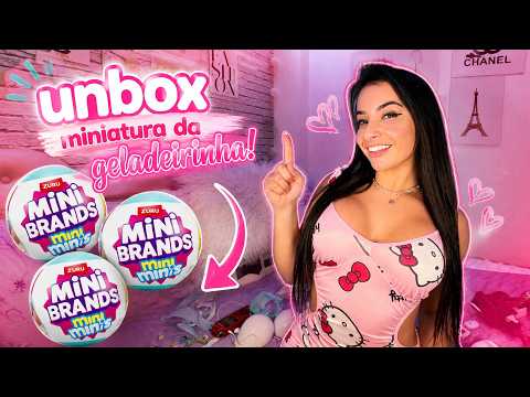 ASMR Unboxing de 3 Mini Brands Mini Fridge! 🩷 Abrindo os Acessórios da Mini Geladeirinha MINI BRANDS