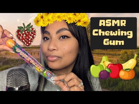 ASMR Chewing Dubble Bubble Seedlings Gumballs , Crunching Chewing Mouth Sounds