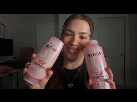 ASMR| Washing your hair 🫧💦 and styling it (heatless hair straightening) New L’Oréal Products 💕