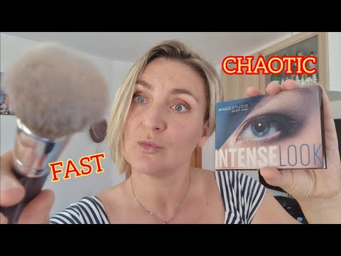 🎥 ASMR]FAST & CHAOTIC MAKEUP + MOUTH SOUNDS 😱 Tingle Storm Warning #asmr #relax