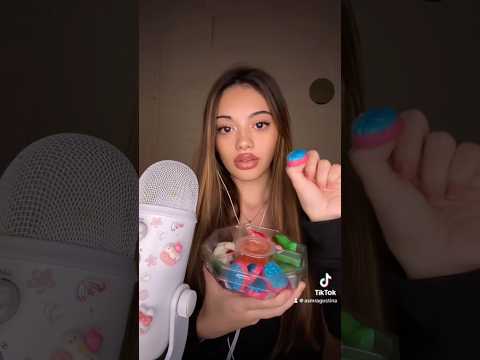 ASMR HALLOWEEN CANDY #asmr #mukbang #asmreating #asmrgummy #asmrcandy #relax #pink #mouthsounds