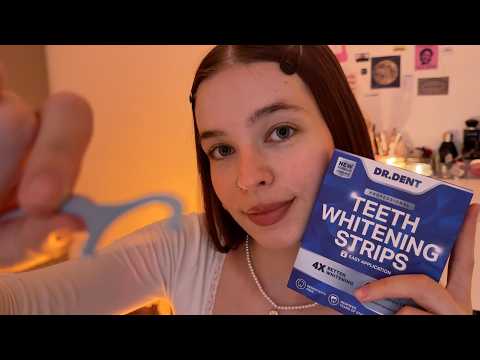 ASMR ✧₊⁺🕯 уход за твоими зубами со звуками рта и неразборчивым шепотом ⋆.˚୨ৎ