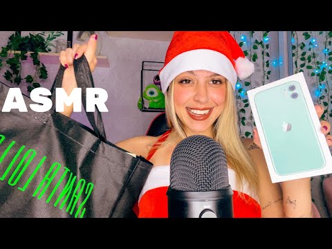 ASMR MAMÃE NOEL TE DANDO PRESENTES CAROS