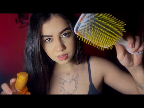 ASMR CUIDANDO DO SEU CABELO PARA VOCÊ DORMIR 💤 💆🏻‍♀️