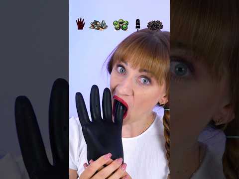 ASMR Emoji Black Gummy Hand, Gummy Eyeballs Mukbang #shorts