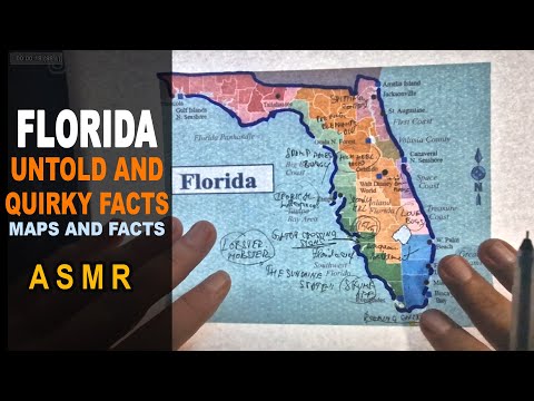 ASMR: FLORIDA - The Untold and Quirky FACTS Map outline with facts | ASMR maps and Facts
