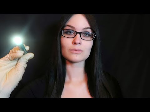 ASMR Neurological Evaluation (face exam, light, gloves)