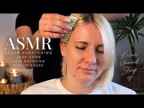 ASMR Scalp Scratching & Jade Comb for Deep Sleep ( no talking)