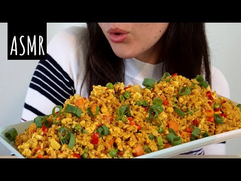 ASMR Eating Sounds: Tofu Scramble Fried Rice (No Talking)