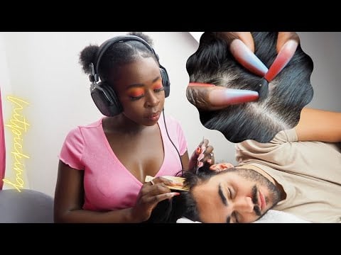ASMR | DEEP SLEEEP NITPICKING 😮‍💨SESSION | & combing | parting | brushing.