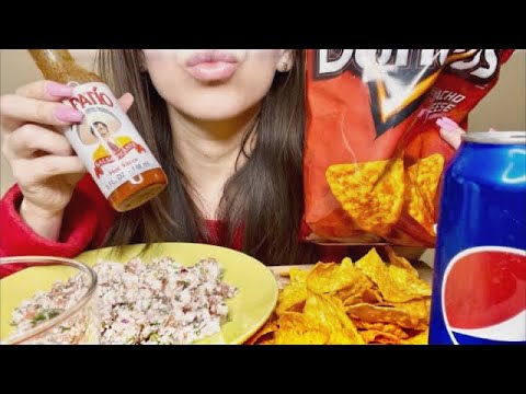 ASMR FISH CEVICHE + TAPATIO + DORITOS (NO TALKING CRUNCHY SOUNDS)