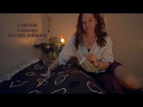 ASMR Reiki & Massage for Energetic Balance🌗Energy Pulling & Plucking, Crystals & Magnet Healing