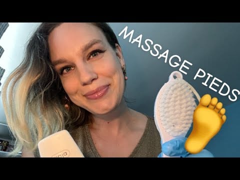 [ASMR] Pedicure & Foot Massage ONLY In French (Gloves, Brushing, Towel, lotion And More)