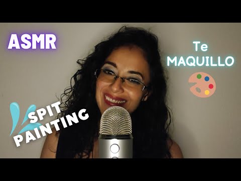 ASMR Spit Painting 😏 PINTO TU CARITA 🎨🖐 | ASMR Kat