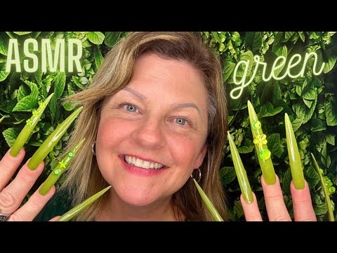 ASMR | Green Cozy Triggers with Extra Long Tingly Green Nails | Featuring Personal Attention 💚🥰