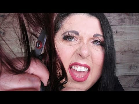 ASMR Psycho Ex Girlfriend Cuts Your Hair (Real Haircut, Whispering) Funny Roleplay