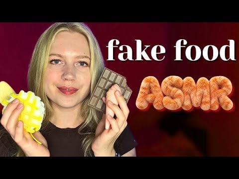 ASMR 🎧 fake food 🍌🍫🧇🍦| fake eating | #asmr #asmrminuha