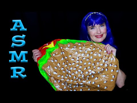 ASMR: Viewer Request - Deflating the Hamburger Pool Float (No talking, Crinkles)