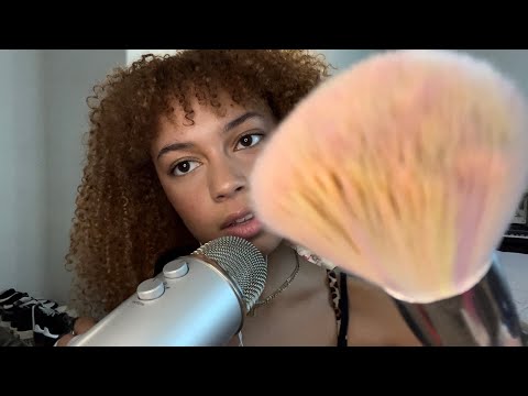 ASMR mic & face brushing!!! (with some rambles)