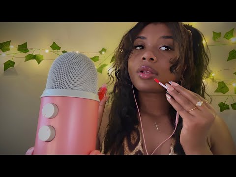 ASMR FAST AND AGGRESSIVE LIP GLOSS APPLICATION💄 + MOUTH SOUNDS👄