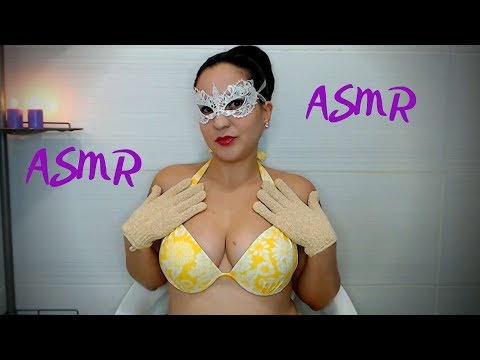 ASMR Exfoliating Shower Gloves!! Request!