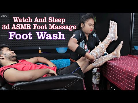 You Will Fall Asleep For 3d ASMR Sounds | Indian Female Barber Foot Wash And Foot Massage ASMR