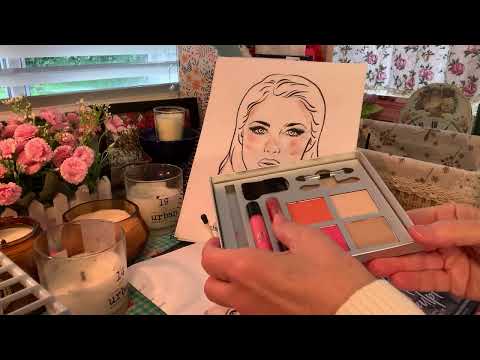 ASMR Applying Makeup on a Face Chart.  Quiet & Relaxing. (No ads)