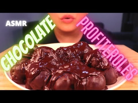 ASMR CHOCOLATE PROFITEROLES MUKBANG 먹방 (NO TALKING) EATING SOUNDS | Mandy Foods ASMR