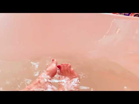 ASMR bare foot bath water sounds relaxing