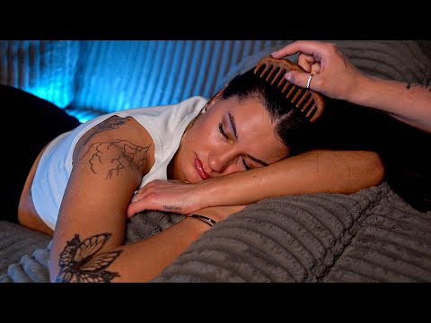 Dua Lipa Look-Alike Gets ASMR Hair Brushing for Sleep 👀