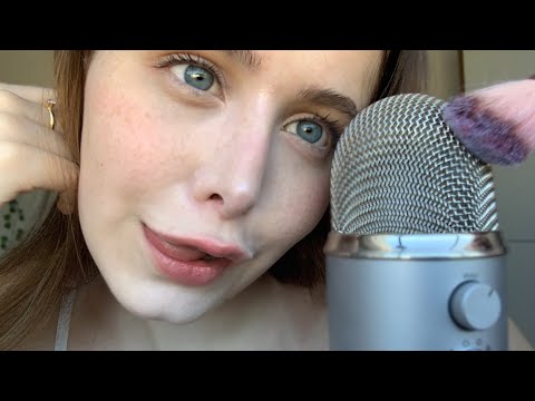 ASMR ~ mic brushing & sensitive mouth sounds ೀ